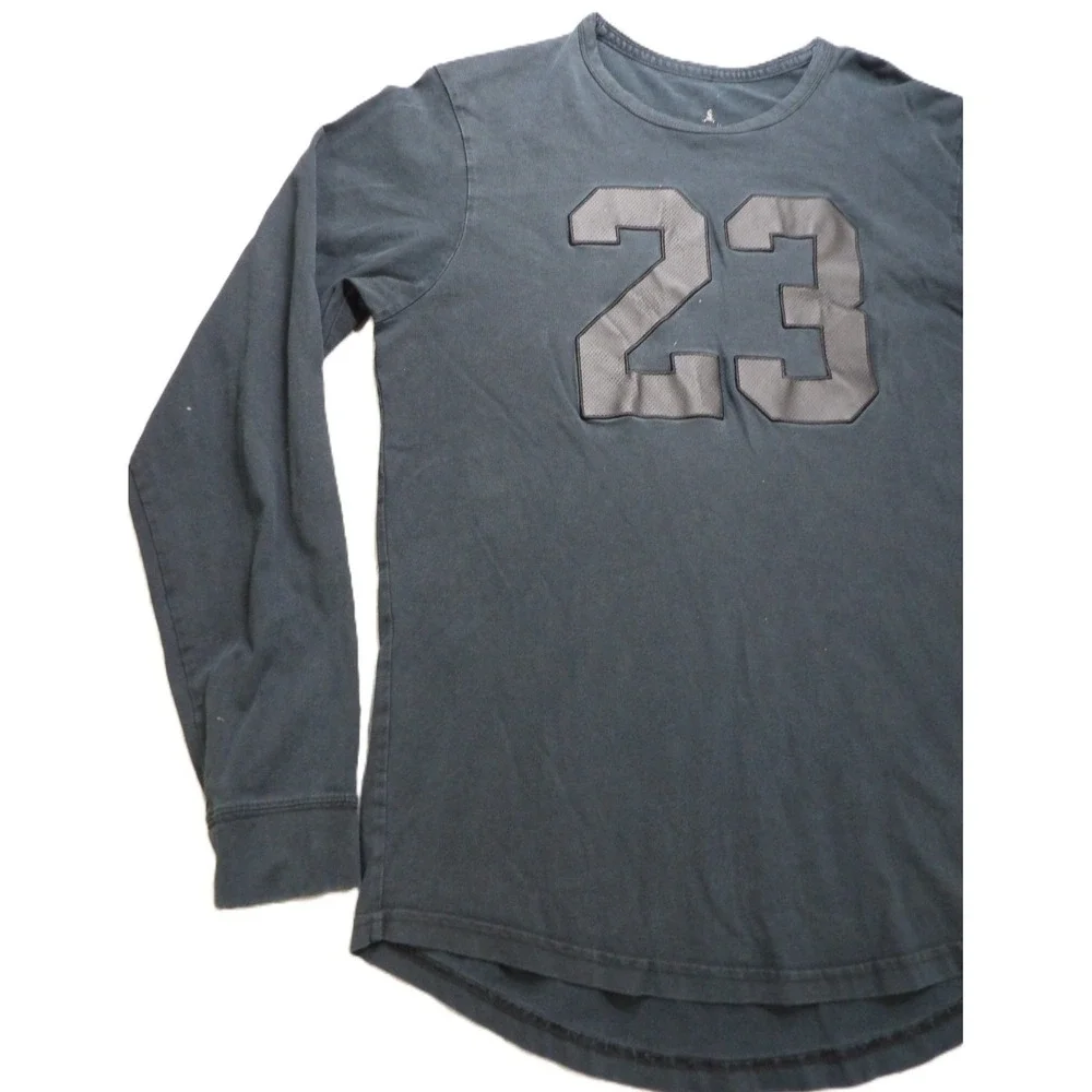 Jordan AJ 6 LS TeeBasketball Graphic Pullover Crew Cotton Men Large Black Shirt